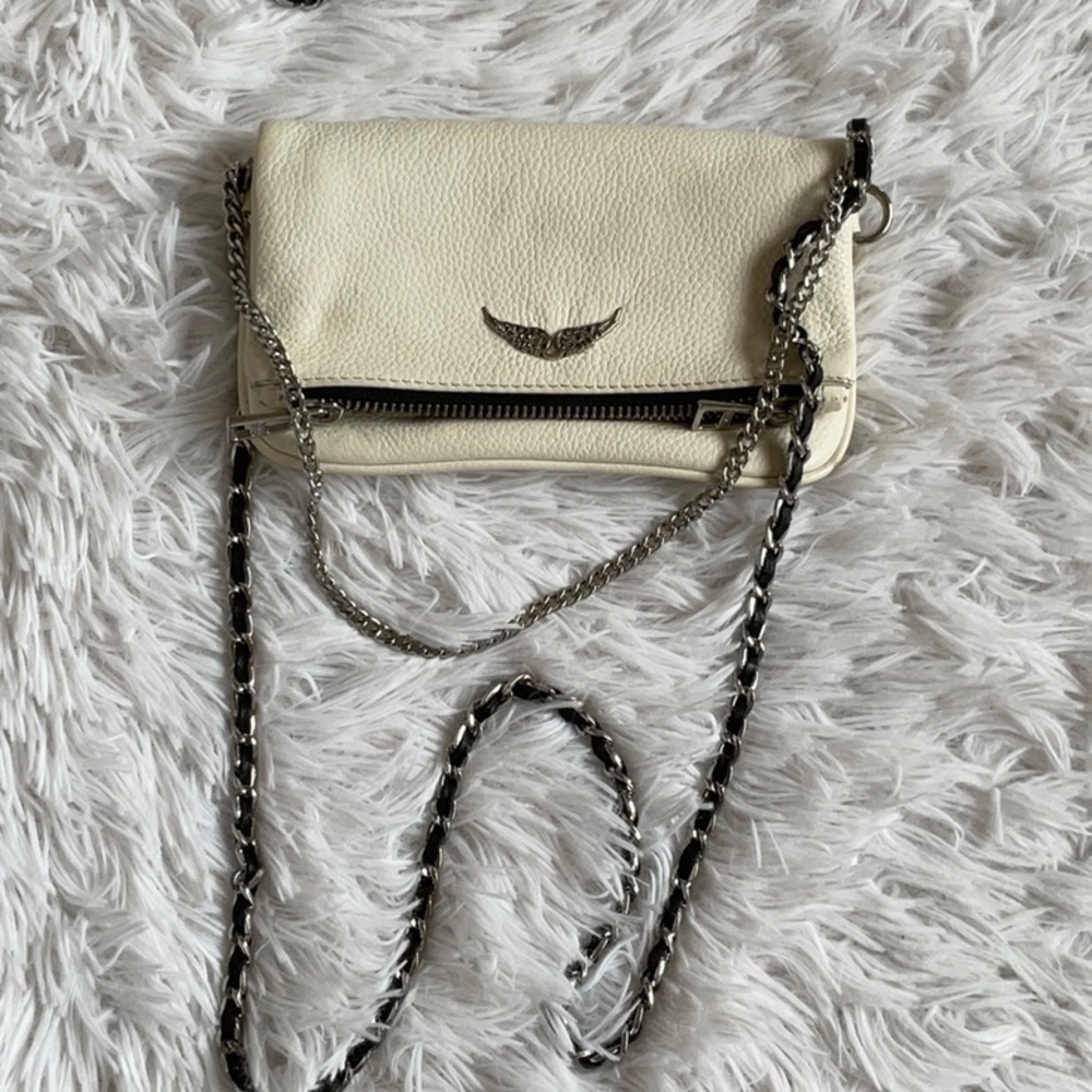 Elegant Cream Leather Chain Bag